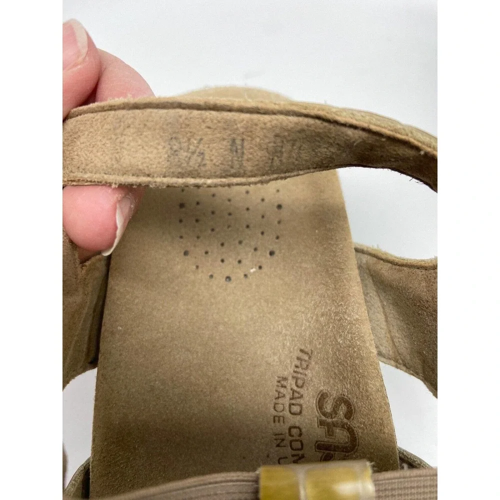 SAS Sandals Sz 8.5 Tripad Comfort Mustard Yellow Snake Skin Sling Back‎ Shoes